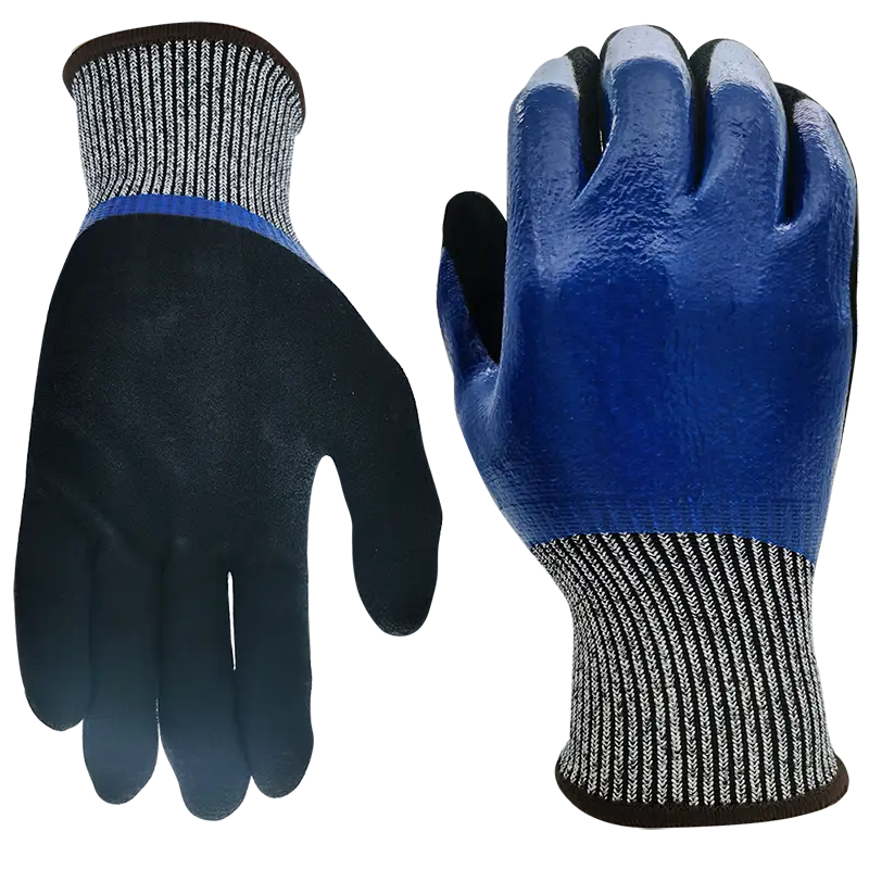 Bullsafety 13g 4X43D A4 double nitrile coated gloves