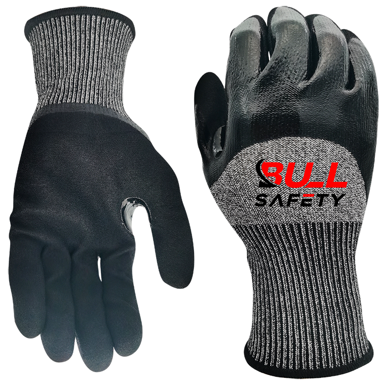 Bullsafety 15 gauge A4 double nitrile coated gloves