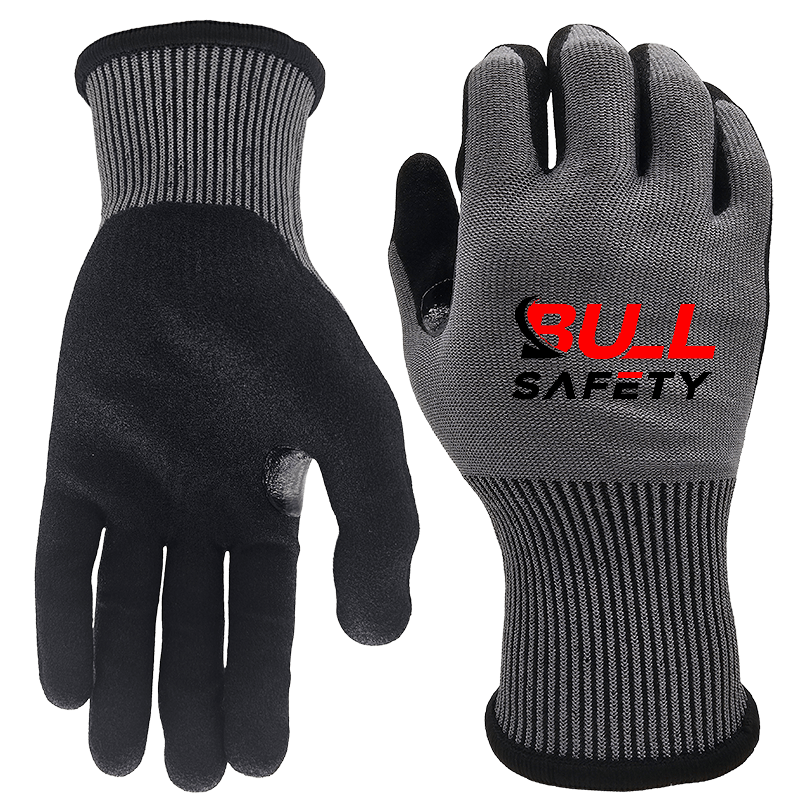 Bullsafety 15g A6 sandy nitrile palm coated graphene gloves bullsafety-min