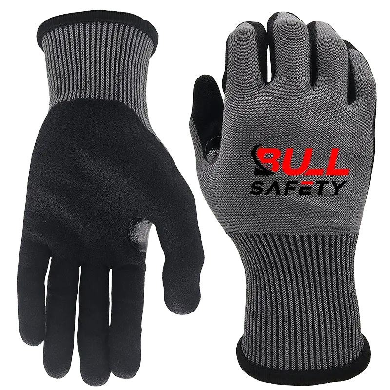 Bullsafety 15g A6 sandy nitrile palm coated graphene gloves bullsafety-min