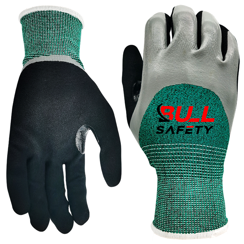 Bullsafety 18 gauge A2 double nitrile coated gloves