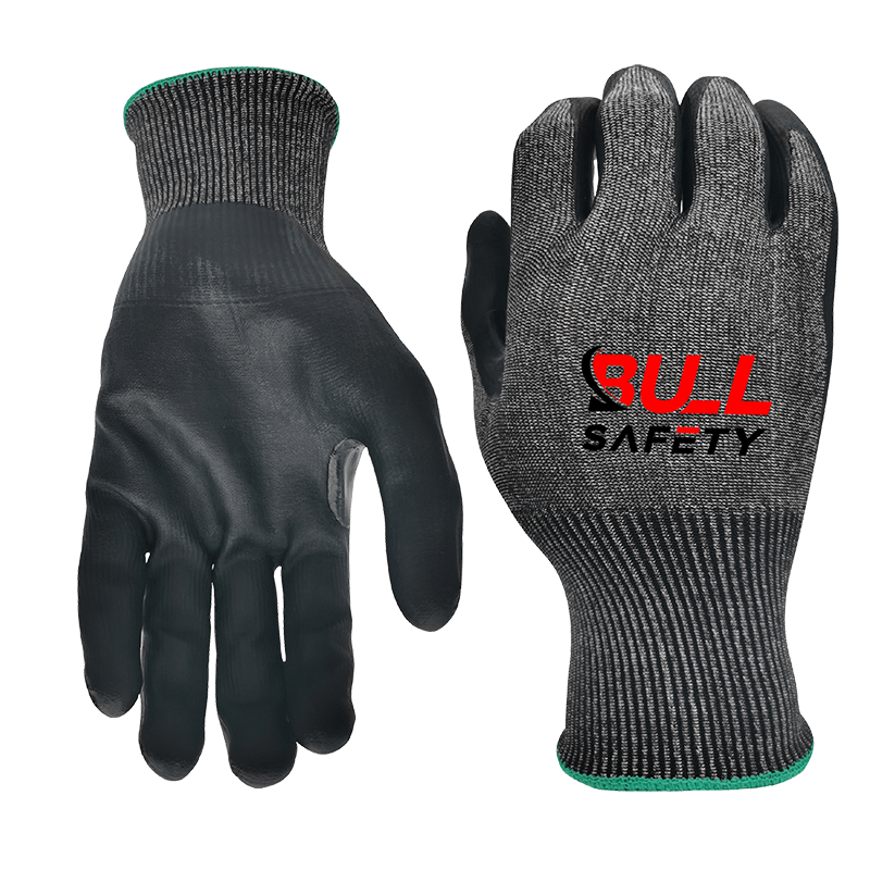 Bullsafety 18 gauge A4 4X43D microfoam nitrile cut resistant gloves