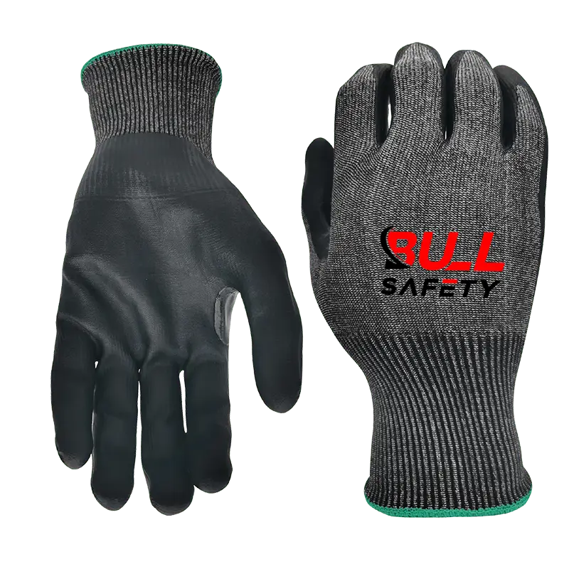 Bullsafety 18 gauge A4 4X43D microfoam nitrile cut resistant gloves