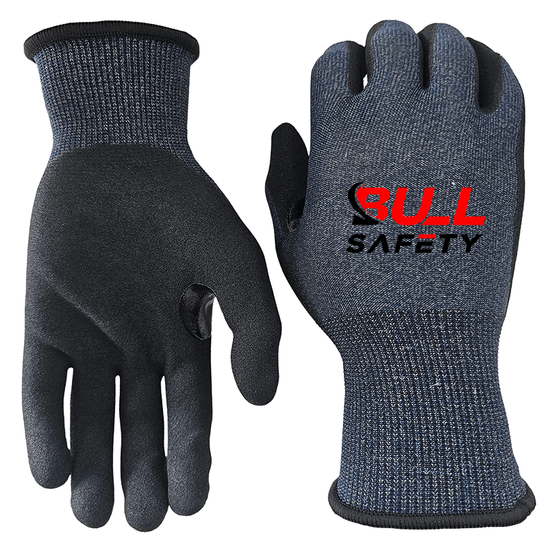 18g A3 sandy nitrile palm coated graphene gloves bullsafety-min