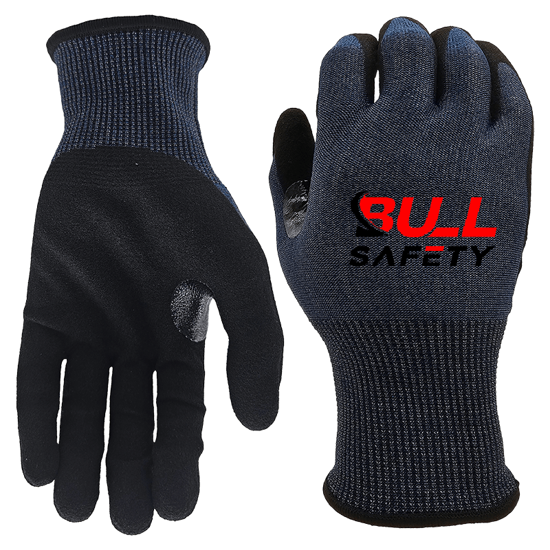 18g A6 sandy nitrile palm coated graphene gloves bullsafety-min