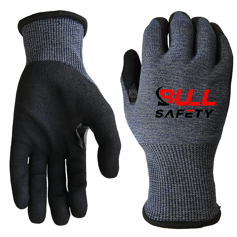 18g A9 sandy nitrile palm coated graphene gloves bullsafety