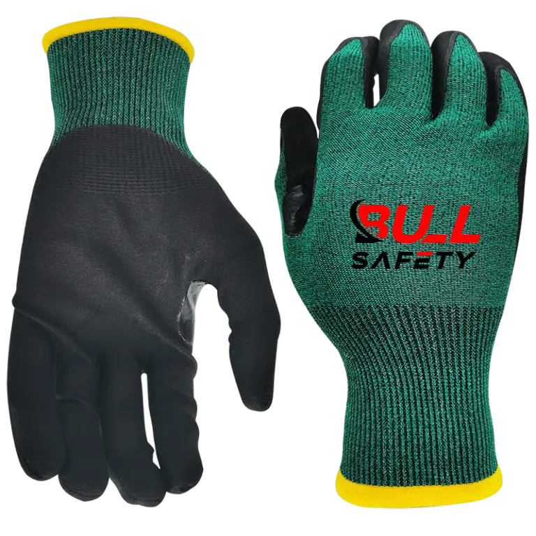 Bullsafety 18gauge A2 4X42B microfoam palm coated gloves