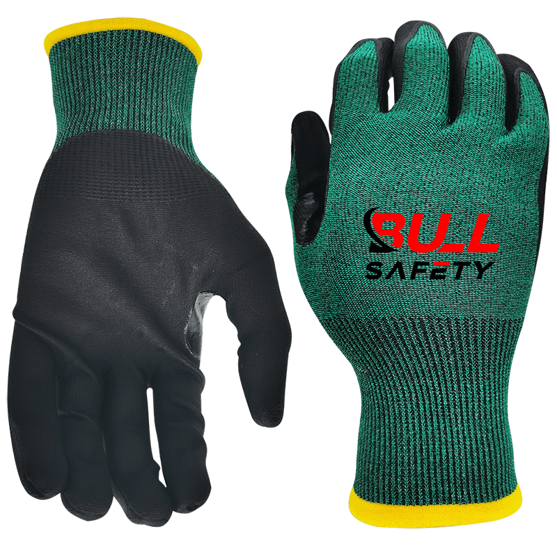 Bullsafety 18gauge A2 4X42B microfoam palm coated gloves