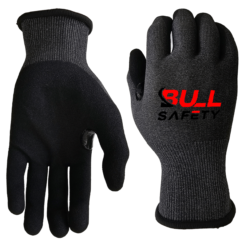 21g A3 sandy nitrile palm coated graphene gloves bullsafety