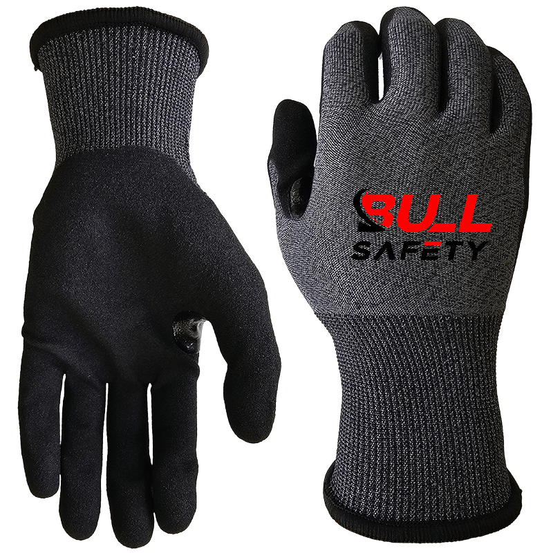 21g A4 sandy nitrile palm coated graphene gloves bullsafety