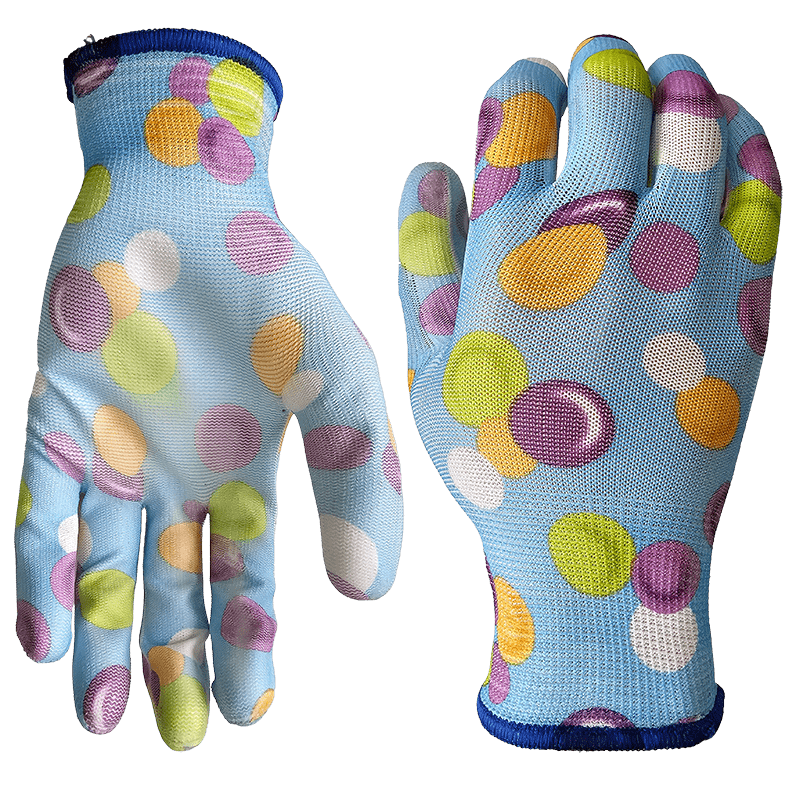 bullsafety 13g flower PU palm coated gloves-min