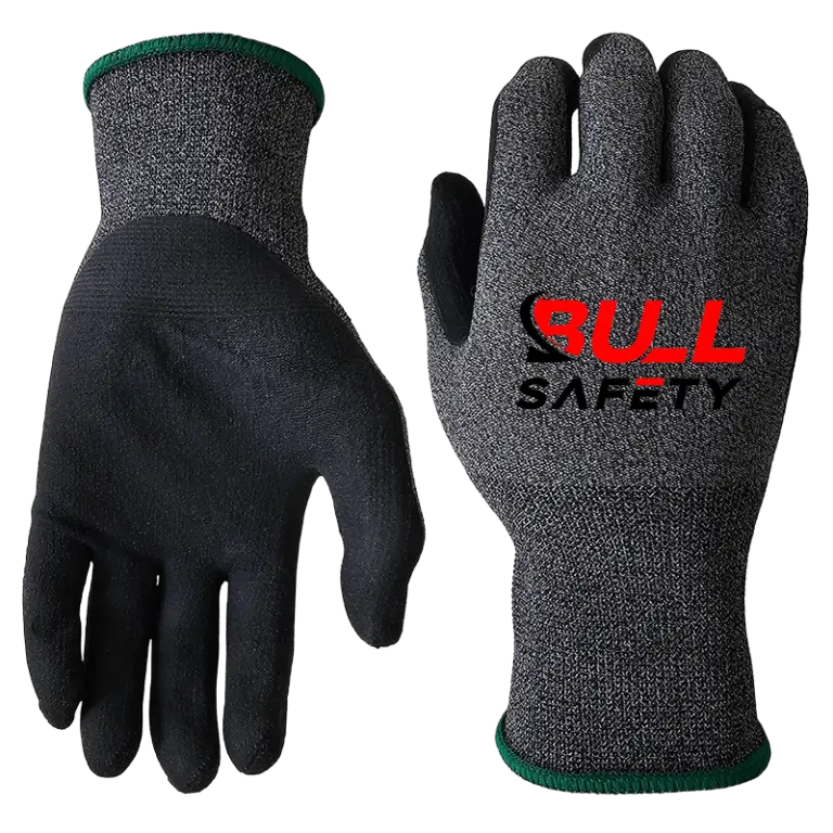 bullsafety 15gauge gray spandex nylon+microfoam gloves-min