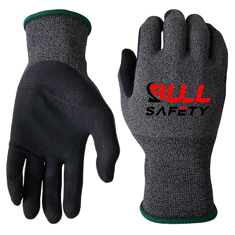 bullsafety 15gauge gray spandex nylon+microfoam gloves-min