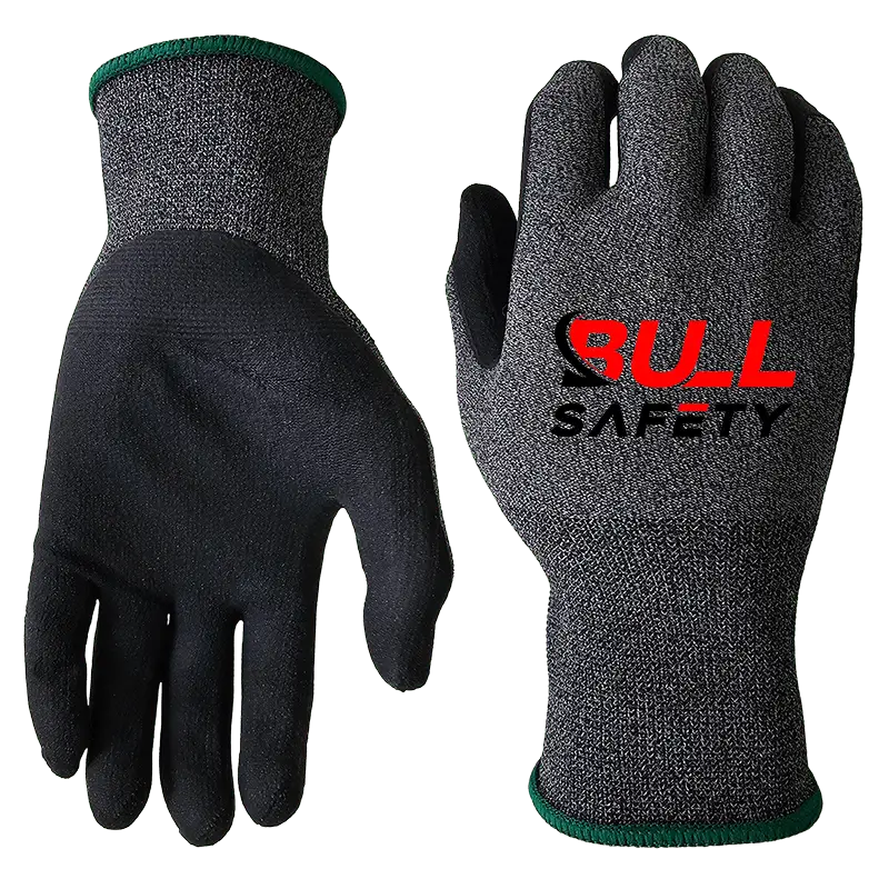 bullsafety 15gauge gray spandex nylon+microfoam gloves-min