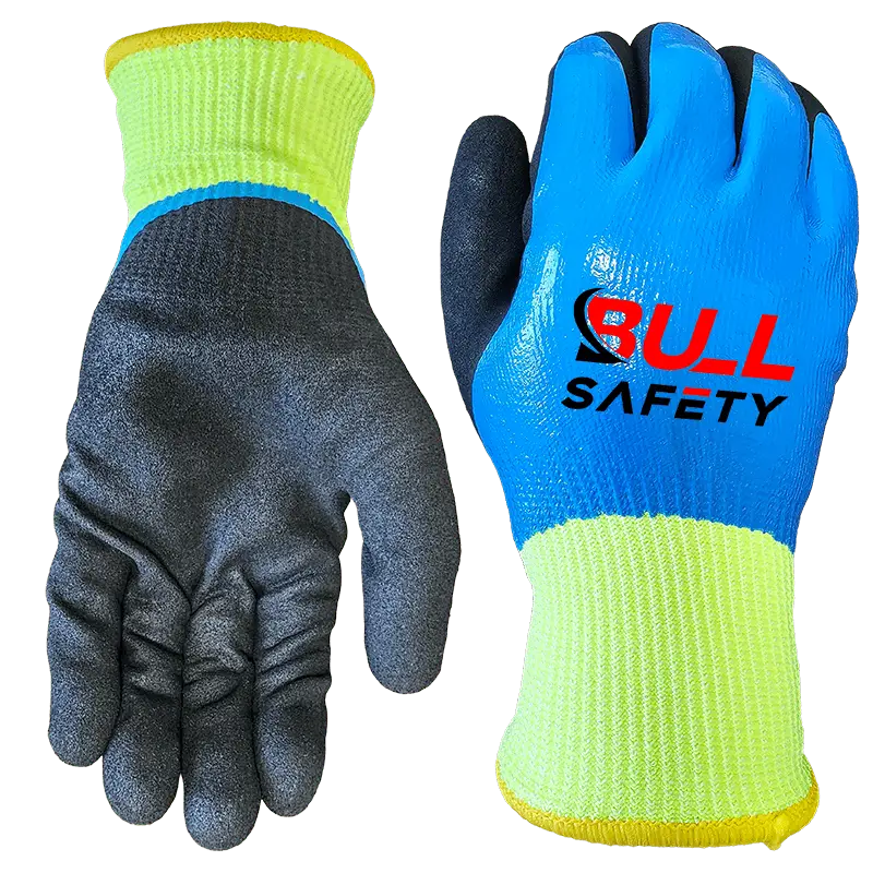 bullsafety double coated nitrile sandy gloves winter gloves-min