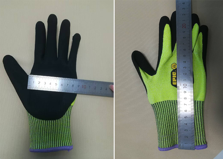 Bullsafety CWork Gloves Quality Control - measurement