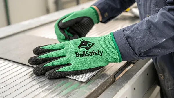 Oil-resistant nitrile-coated gloves
